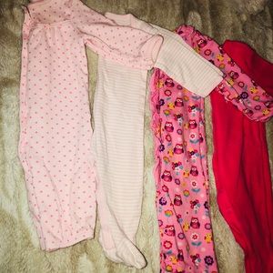 Baby girl bundle lot of 4 onepiece EUC
